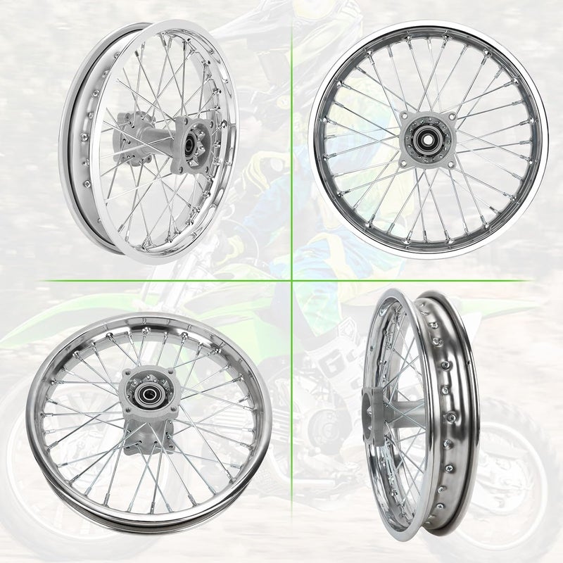 XIKOBY 1.85x14 Rear Rim Compatible with 90/100-14 3.00-14 Dirt Pit Bike Tire, 14 Inch Rim Fit for KLX125 KX85 TTR125 YZ80 RM80 Apollo 125 Taotao DB17 SR150 DR90 Motorcycle Parts (15mm Axle) - Image 3